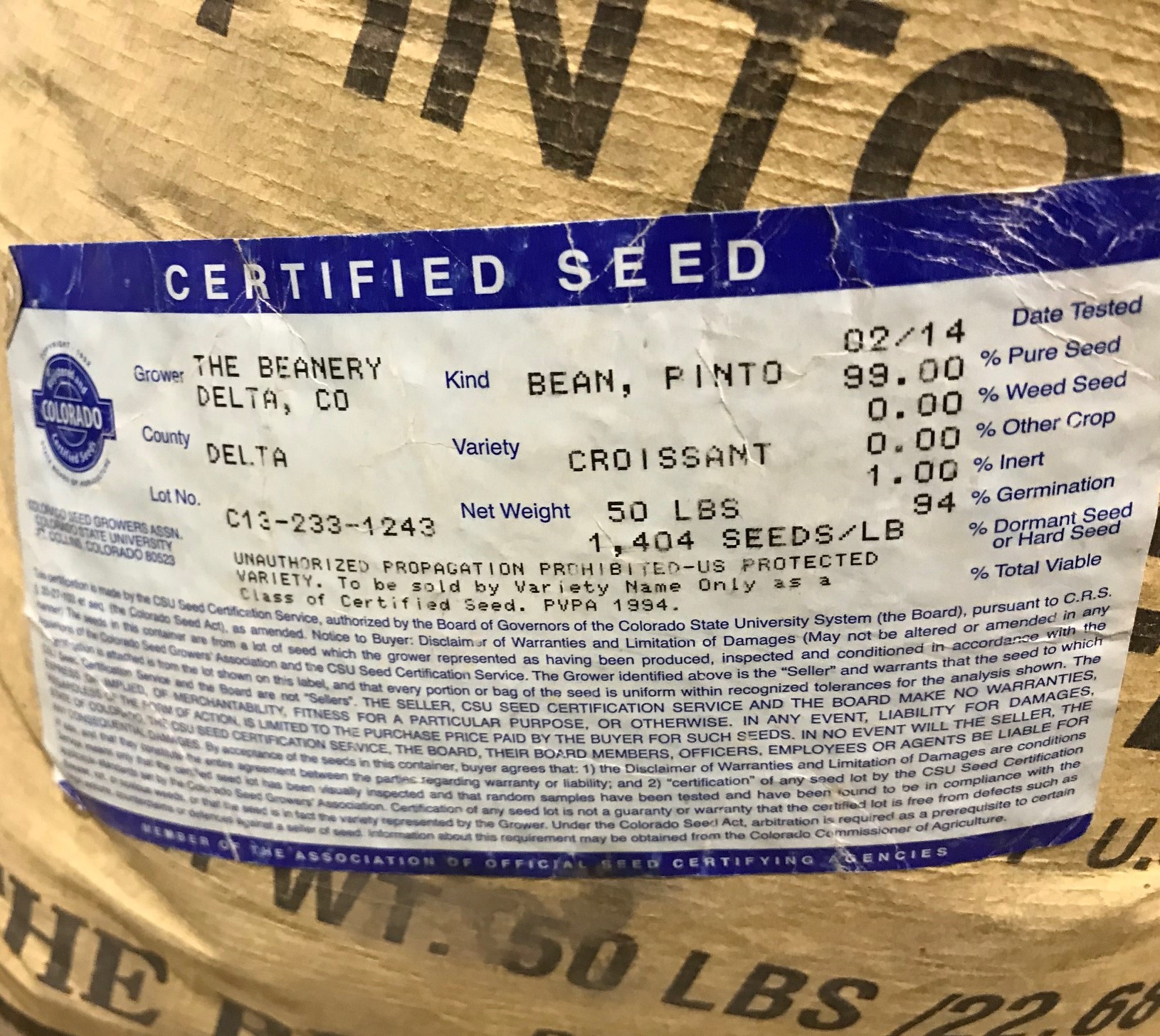 Example of seed label